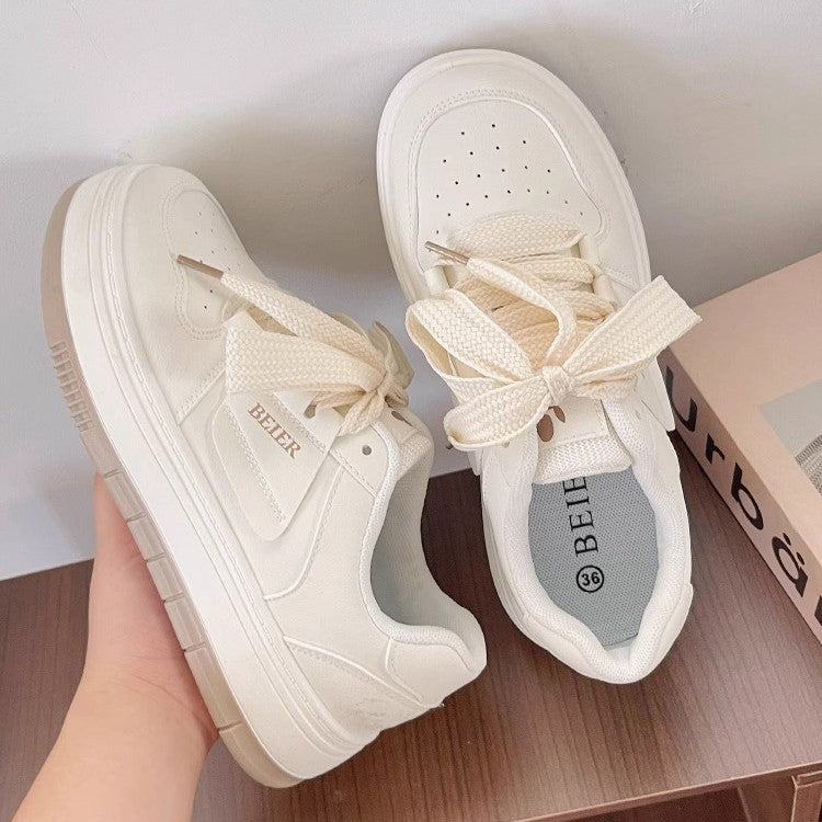 Popular white shoes for women 2026 spring & fall new arrival trendy niche street thick sole sports casual student sports sneakers