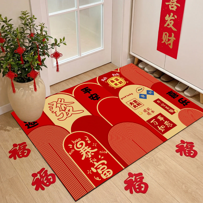 Entrance door floor mat, door mat, red door mat, new house, housewarming, new arrival, soft suede door carpet