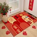 Entrance door floor mat, door mat, red door mat, new house, housewarming, new arrival, soft suede door carpet