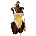 European and american style one-piece swimsuit - fresh print, bodycon, sexy open back - perfect for  cross-border e-commerce