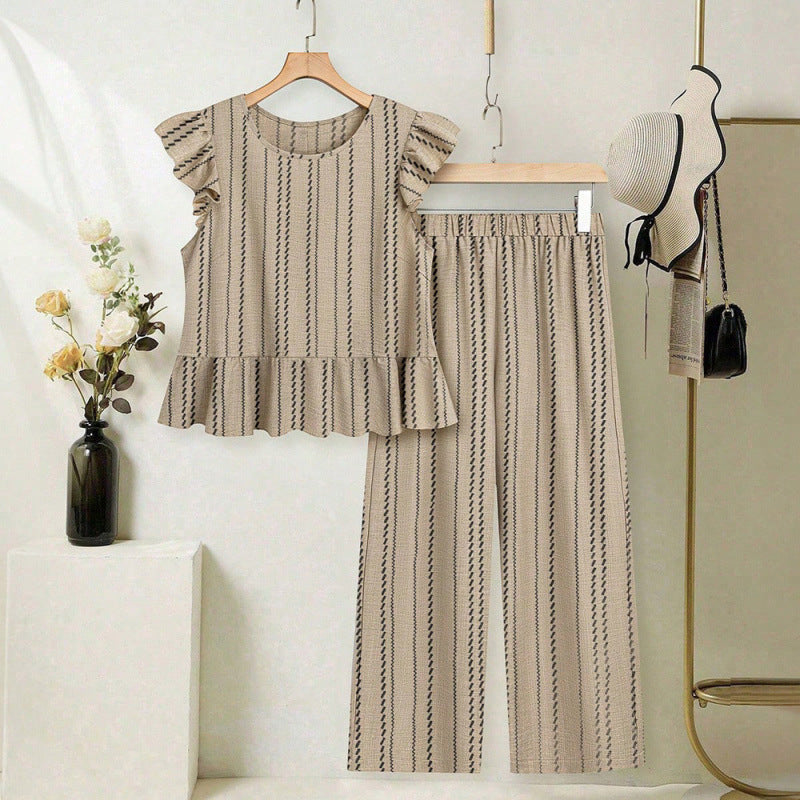 women's sleeveless patchwork two-piece set - summer  collection
