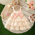 Girls' spaghetti strap cake dress - new summer  style: sweet, chic, comfortable, and skin-friendly fashion dress for baby girls
