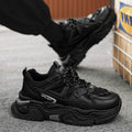 Popular men's shoes winter youth mesh sneakers running boys trendy brand black warrior dad shoes to increase height