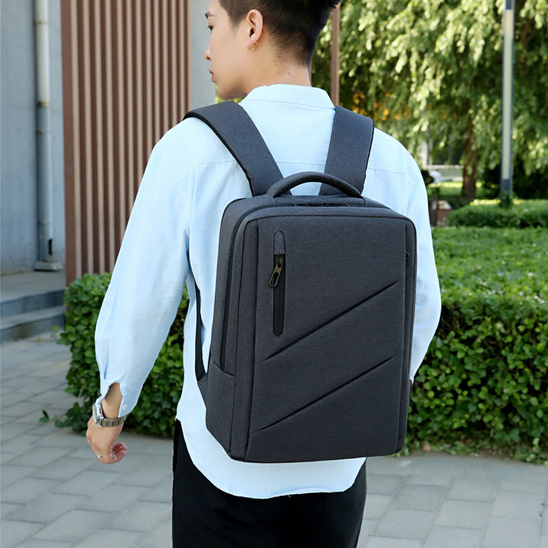 New business backpack 15-inch computer bag USB charging port expandable business travel backpack can be printed with logo