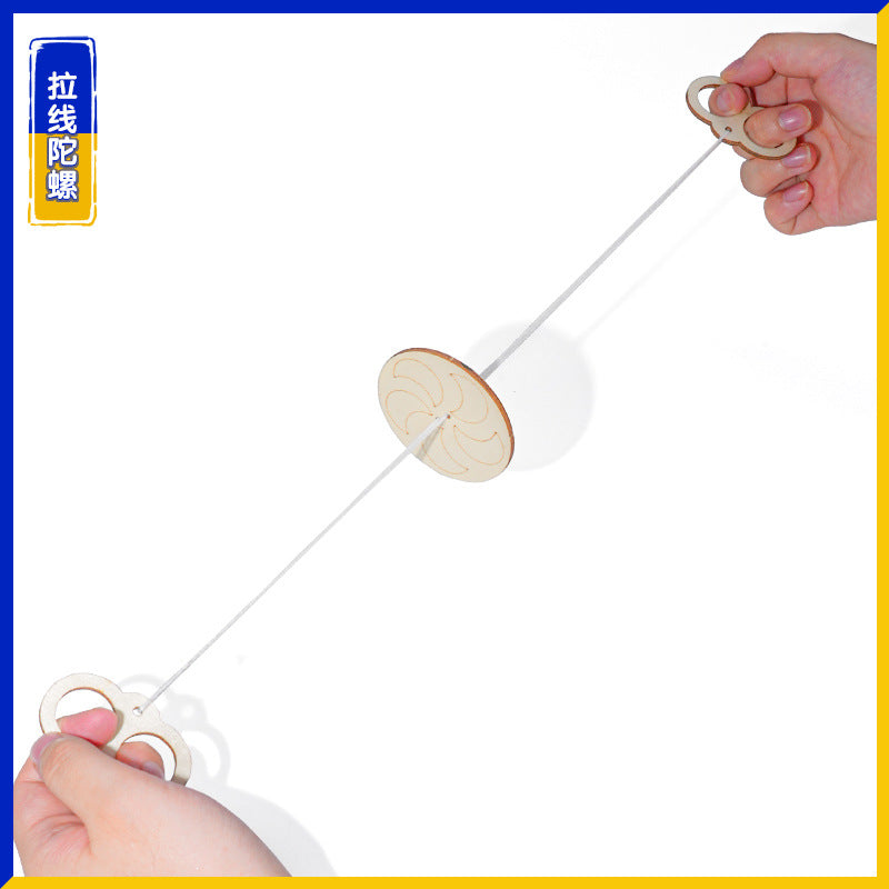 Pull wire gyro post-80s memories kindergarten students science and technology small production maker teaching aids handmade DIY science experiment