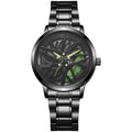 New hollow-out creative tech men's steel band watch with rotating bezel - quartz watch for cross-border e-commerce