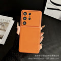 Suitable for samsung s26ultra plain leather mobile phone case small v pattern anti-fall simple cross-border s25 protective cover foreign trade case