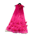 Gentle wind neckline bows strap halter sleeveless dress female french stereo butterfly mesh fairy dress