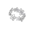 Lace garland sweet silver wide band flower rhinestone ring - unique design, affordable luxury, index finger ring, new 2026 collection