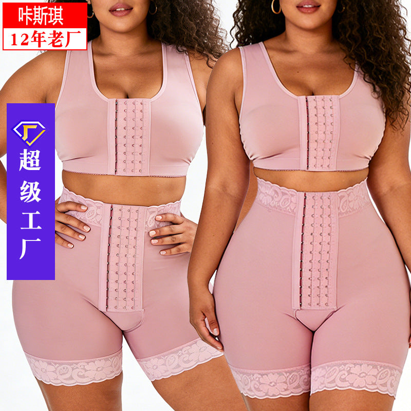 Fashion cross-border body shaping one-piece breast support hip lift corset body shaping tight shaping vest tummy control pants suit