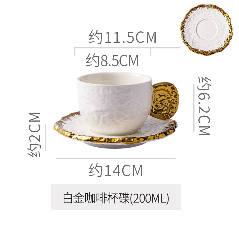 British classy sense ins ceramic relief cup and saucer niche style ceramic latte exquisite afternoon tea milk coffee cup and saucer