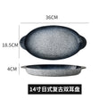 Large-capacity fish plate ceramic plate steamed fish plate creative for home fish plate special pepper fish head soup plate vegetable plate