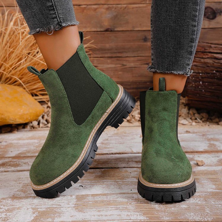 British style martin boots women's  new spring and autumn single boots chelsea slim boots winter casualthick sole short boots