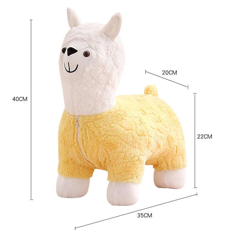 Alpaca seat Living room shoe changing stool Children's sofa Leisure chair Sitting stool Cartoon birthday Simple modern animal stool