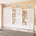 Library bookshelf dustproof curtain punch-free foldable door wardrobe bookcase blocking gauze curtain storage rack adhesive sliding door