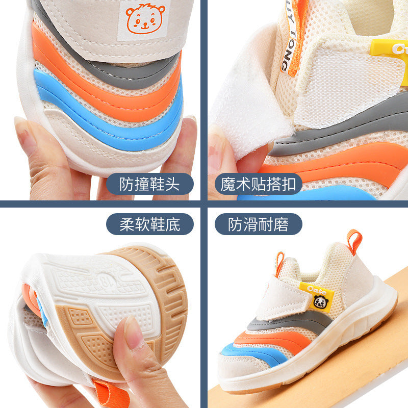 Kids' spring/autumn  collection: girls' breathable soft-soled baby shoes, boys' functional shoes, and first walker shoes