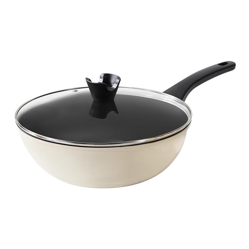 Non-stick wok, household carrot cooking pot, household flat-bottomed pan, gas stove, induction cooker, special frypan