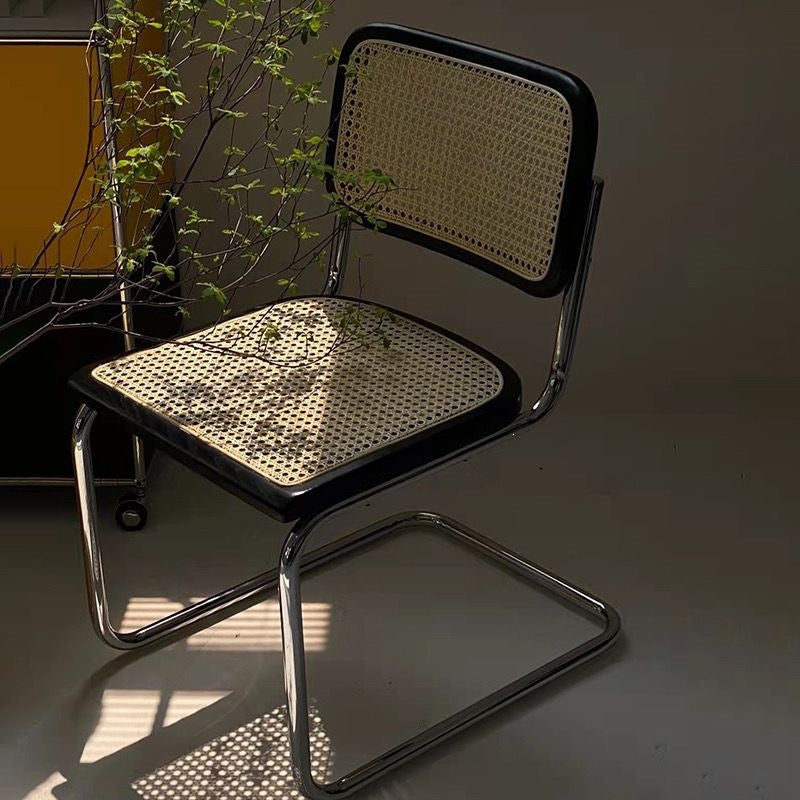 Scandinavian rattan chair iron art for home solid wood backrest chair armrest retro dining chair popularinsaccessible luxury medieval chair
