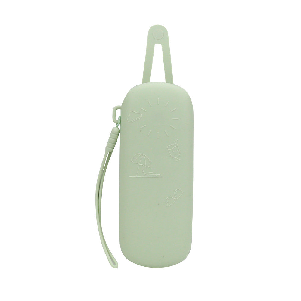 Silicone magnetic suction glasses storage bag outdoor with lanyard makeup brush zipper storage bag scratch-proof dust-proof storage bag