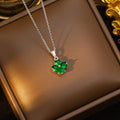 popular zircon-inlaid four-leaf clover necklace accessible luxury niche women's fashion non-fading clavicle chain earrings jewelry set