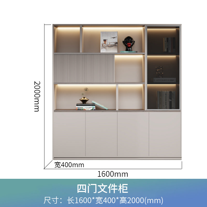 Boss office background cabinet bookcase file cabinet wooden information cabinet storage cabinet wall floor cabinet office furniture