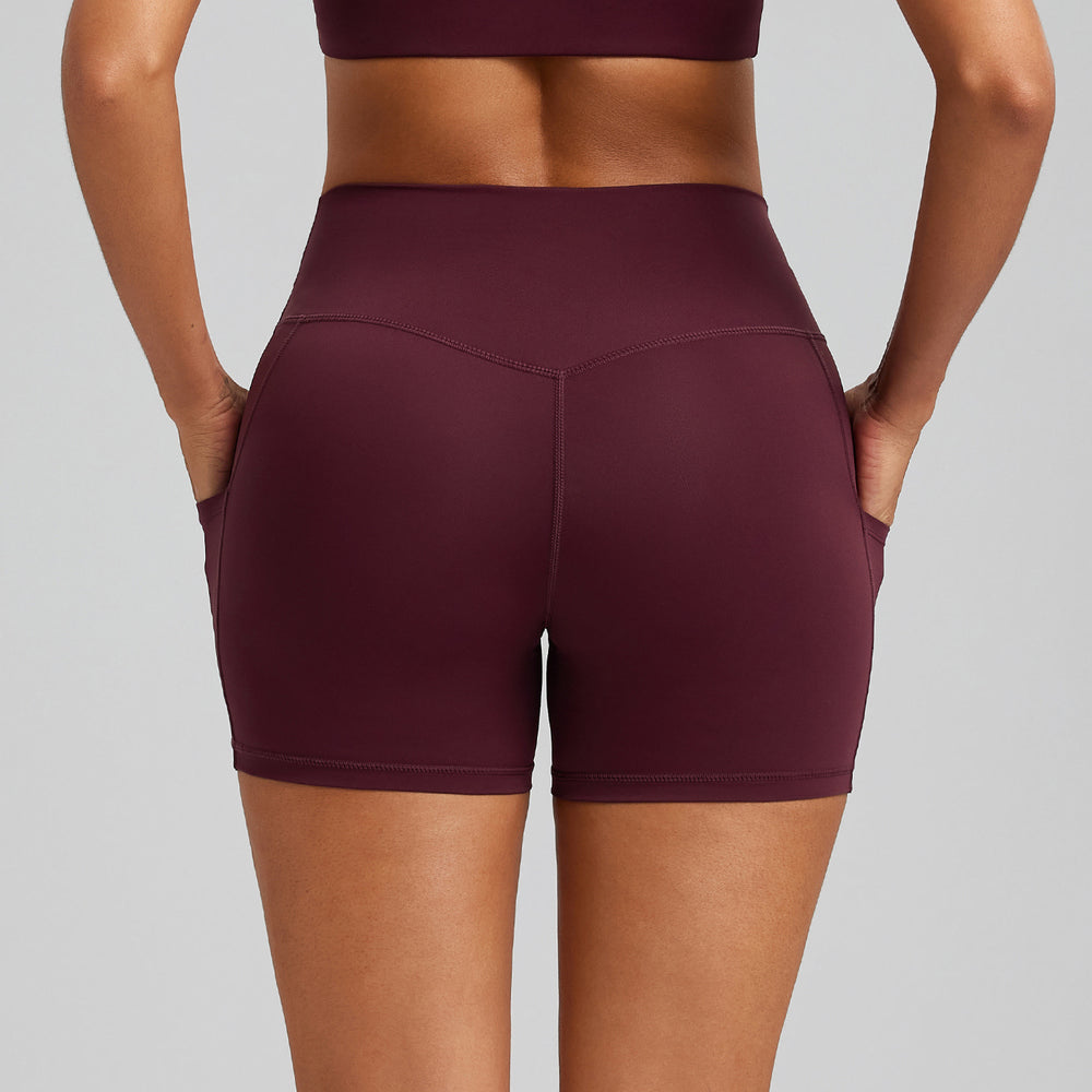 pocket high-waisted yoga shorts - stretchy, breathable, quick-drying athletic shorts for women - direct from the source factory, customizable fitness pants