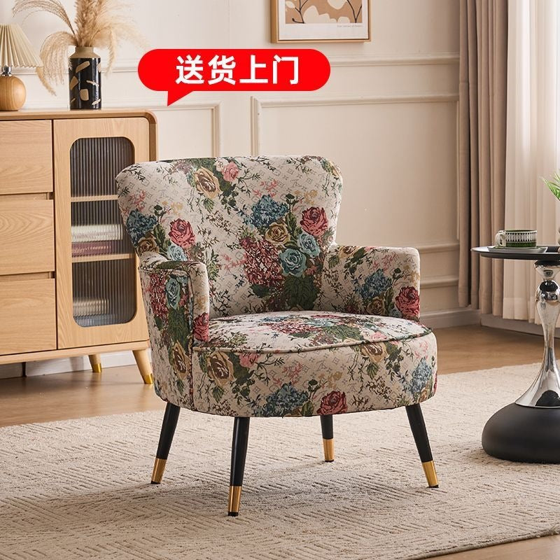 Single sofa colorful fabric sofa ethnic style sofa kids nostalgic living room bedroom small apartment wholesale lazy person