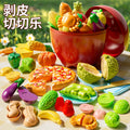 Kids' pretend play fruit toy set - realistic fruits & vegetables (durian included) - apple bucket storage - educational toy for girls ages 3-6