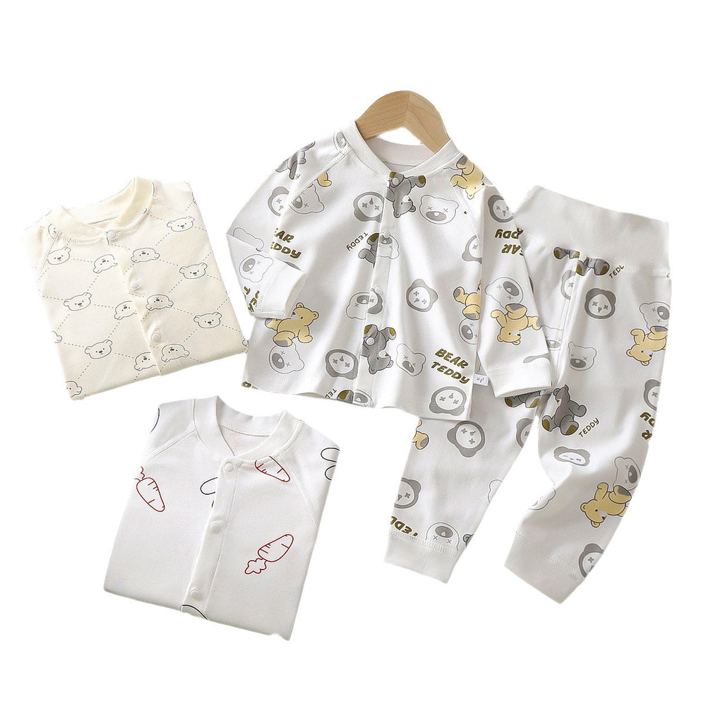 Spring & fallnew arrivalbabyintimatessuit cotton type a bonelesskids autumn clothes long johns baby high waist pants home clothes