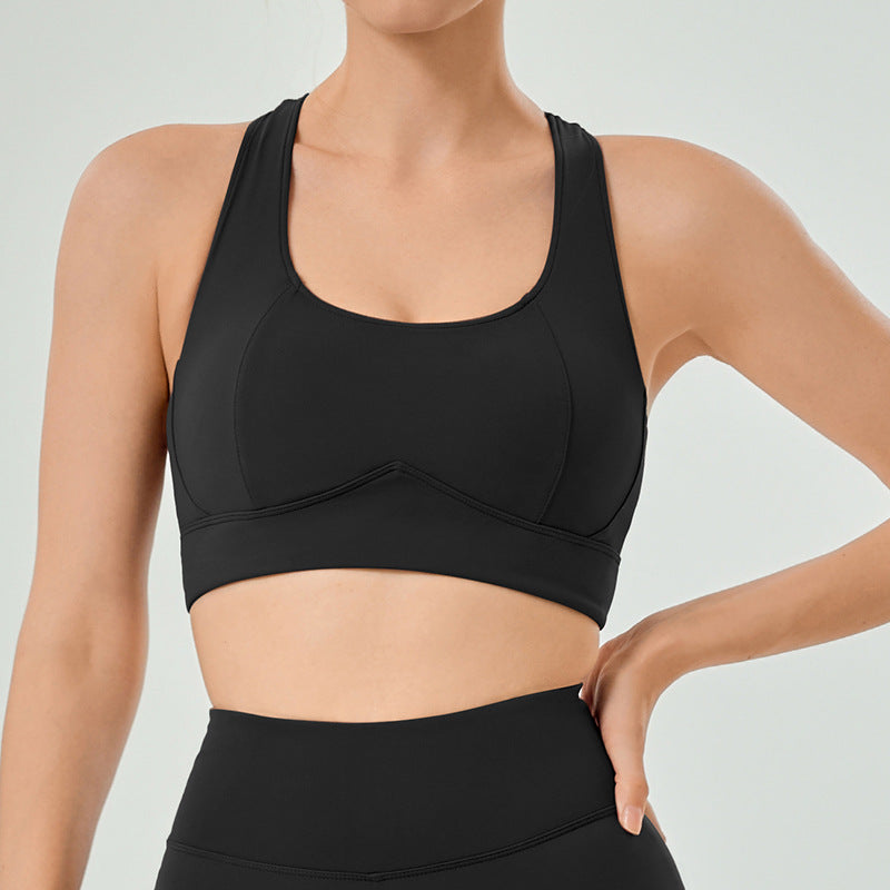 New arrival outdoor fitness bra yoga wear tops women's summer slimming look beautiful back yoga vest with chest pad sports intimates