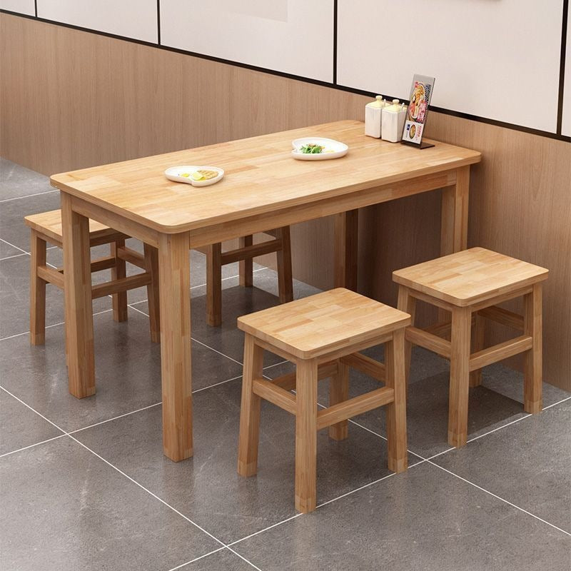 Solid wood dining table, fast food table and chairs, noodle restaurant dining table and chairs, rectangular table, square dining table, food stall, snack bar dining table