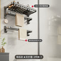 Gun gray towel rack bathroom storage rack punch-free bathroom shelf all-in-one pendant toilet space aluminum bath towel rack