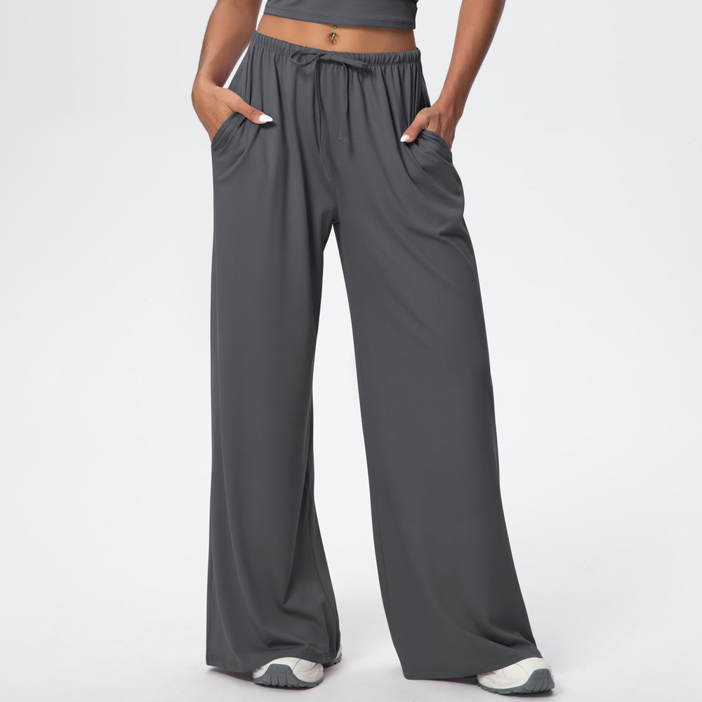 New arrival cross-border brushed pants drape drawstring pants loosecasual pants women's sports fitness elastic loose pants women