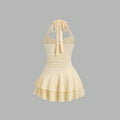 Amazon cross-border cut outbacklesshalternew arrivalshortsilmdress for women