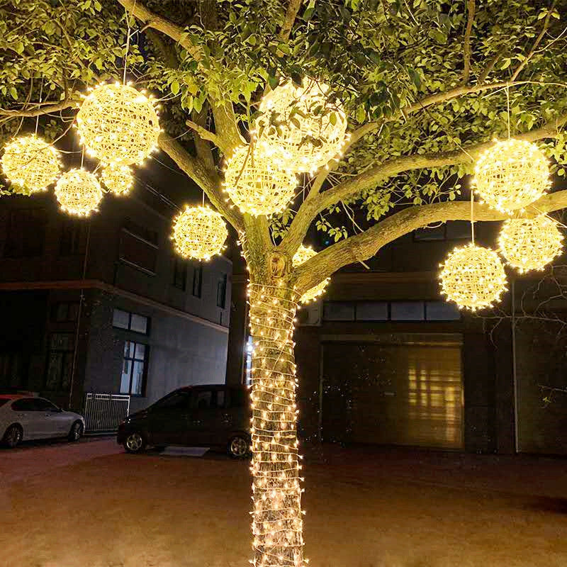 Cross-border led vine ball lamp outdoor rainwater-proof lighting project tree lamp street decoration lamp hanging tree lamp manufacturer wholesale