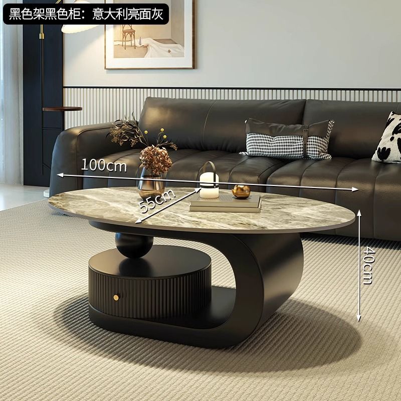 Accessible luxury italian slate coffee table cream style tea table tea table for home living room popular popular simple rental house coffee table