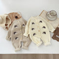 Baby fall and winter clothing one-piece clothes baby boy cartoon hedgehog knitting khaki girl thickenedsweateroutwear climbing suit