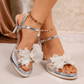 Stiletto rhinestone sandals women's fashion 2026 buckle summer new open toe bow wind one-strap high heels fairy