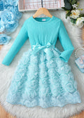 new girls' solid color rose dress