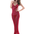 European and american sexy deep v backless sheer tulle floor-length dress lingerie nightgown wholesale