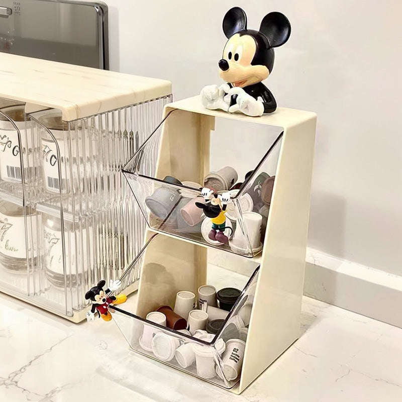 Capsule coffee storage desktop office pantry bar display box creative snacks hanging ears tea bag rack