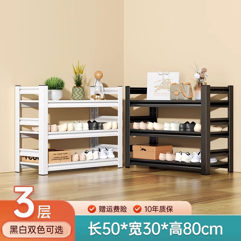 Steel shoe rack for home door floor-standing multi-layer storage rack iron art simple storage rack entrance door shoe cabinet
