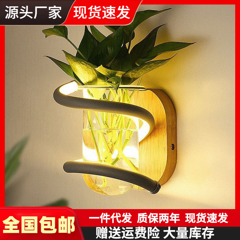 Wall lamp accessible luxurynew arrival bedroom bedside led lamp modern casual background wall wall lamp popular wooden art lamp