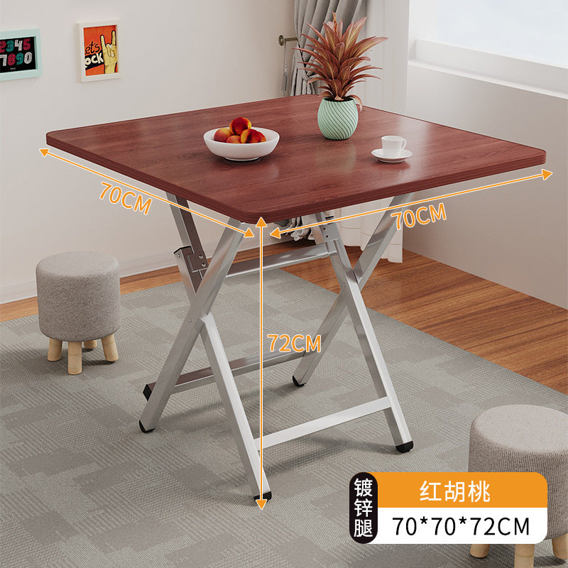 Foldable table dining table for home small table outdoor portable stall small apartment rental house simple dining square table