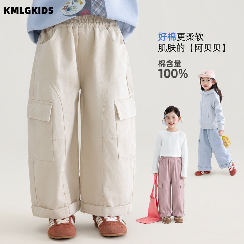 autumn new arrival: stylish wide-leg cargo pants for girls - trendy, cool, and casual