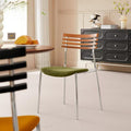 Creative milk tea shop backrest chair - minimalist metal frame upholstered dining chair - retro designer cafe restaurant chair