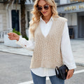 Fashion cross-border export  independent station new arrivalvest retro twist pullover shirt v-neck sleeveless sweater for women