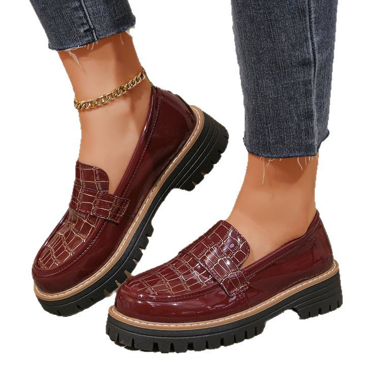 spring export cross-border plus size chunky sole loafers for women, sizes 36-43. wholesale available. dropshipping to , , and other platforms. versatile style