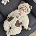 Baby onesies: thickened, fleece-lined, warm outerwear for boys and girls - perfect for outdoor adventures! winter infant clothing, plush and extra thick rompers