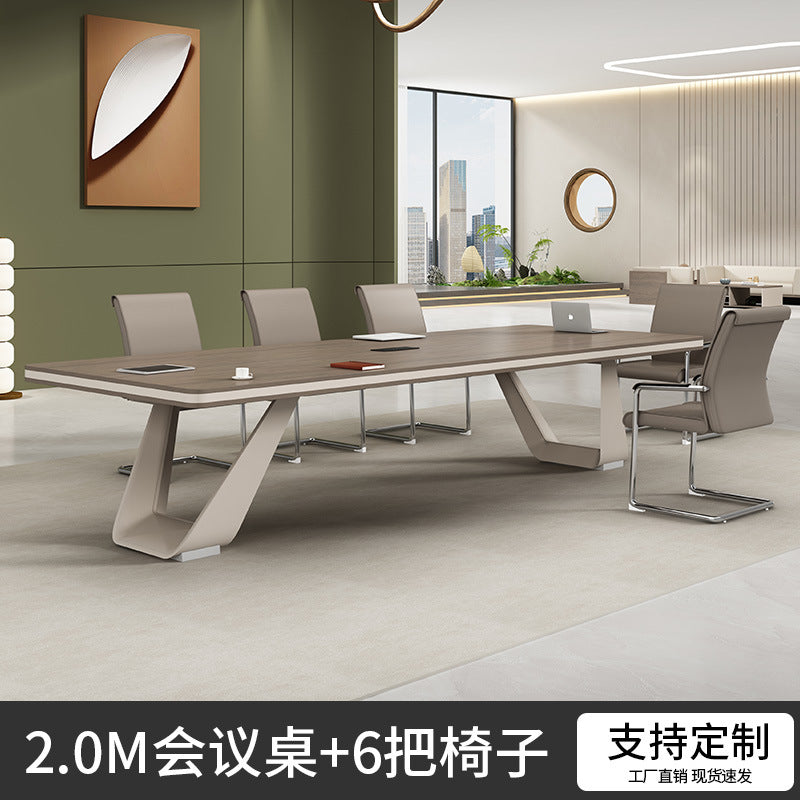 Conference table negotiation table desk and chair set training office furniture rectangular table office large minimalist modern